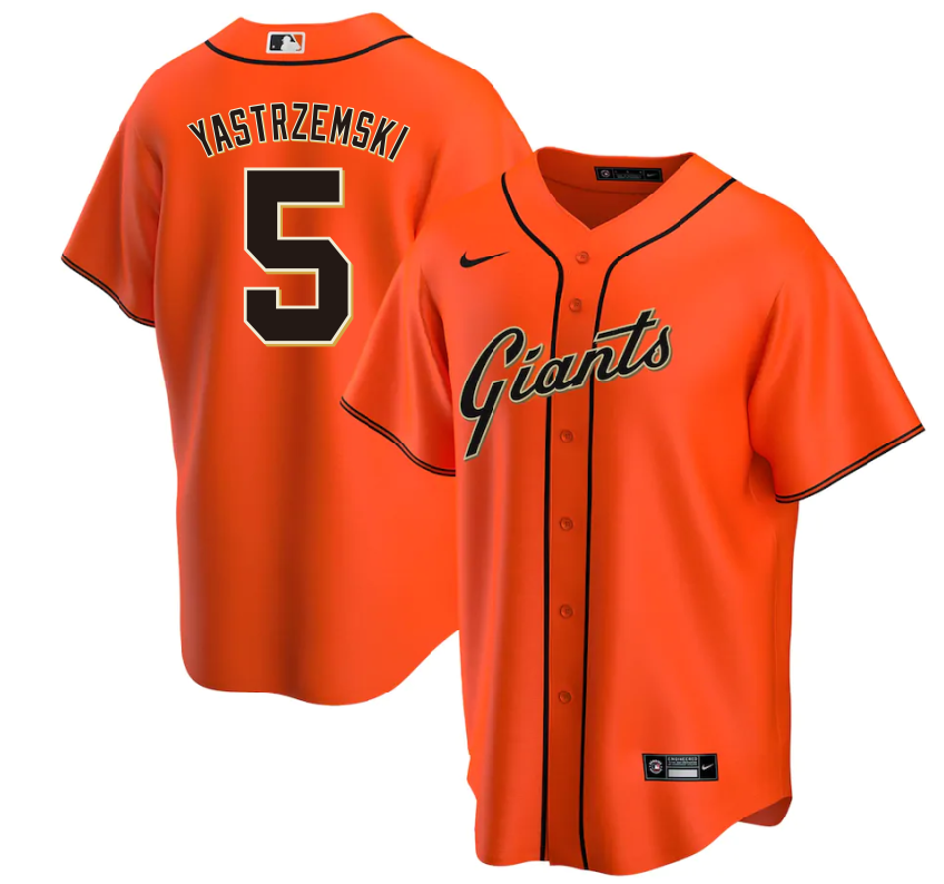 Men's San Francisco Giants Mike Yastrzemski #5 Orange Baseball Jersey